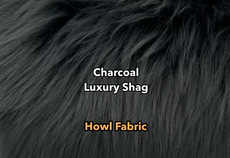 Charcoal Grey Luxury Shag Faux Fur - Howl Fabrics