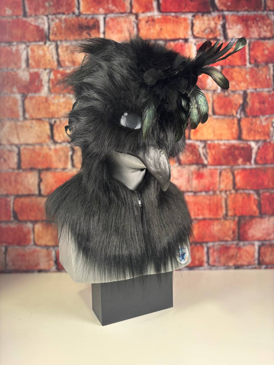 Therein/Bearskin LARP Mask & Tail Set - Blue Deer/Doe -  Crow/Raven
