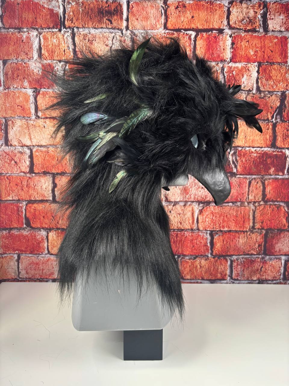 Therein/Bearskin LARP Mask & Tail Set - Blue Deer/Doe -  Crow/Raven