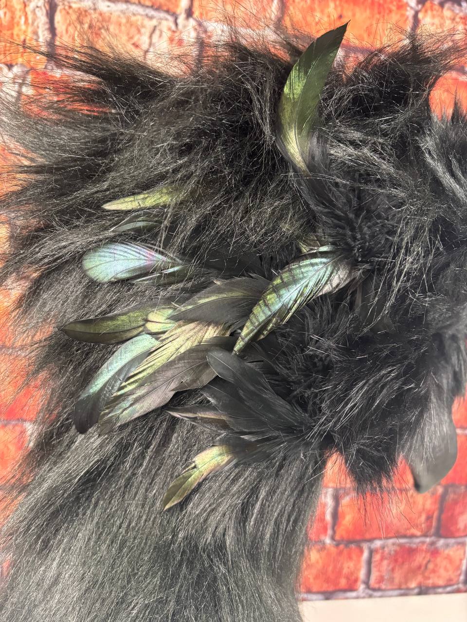 Therein/Bearskin LARP Mask & Tail Set - Blue Deer/Doe -  Crow/Raven