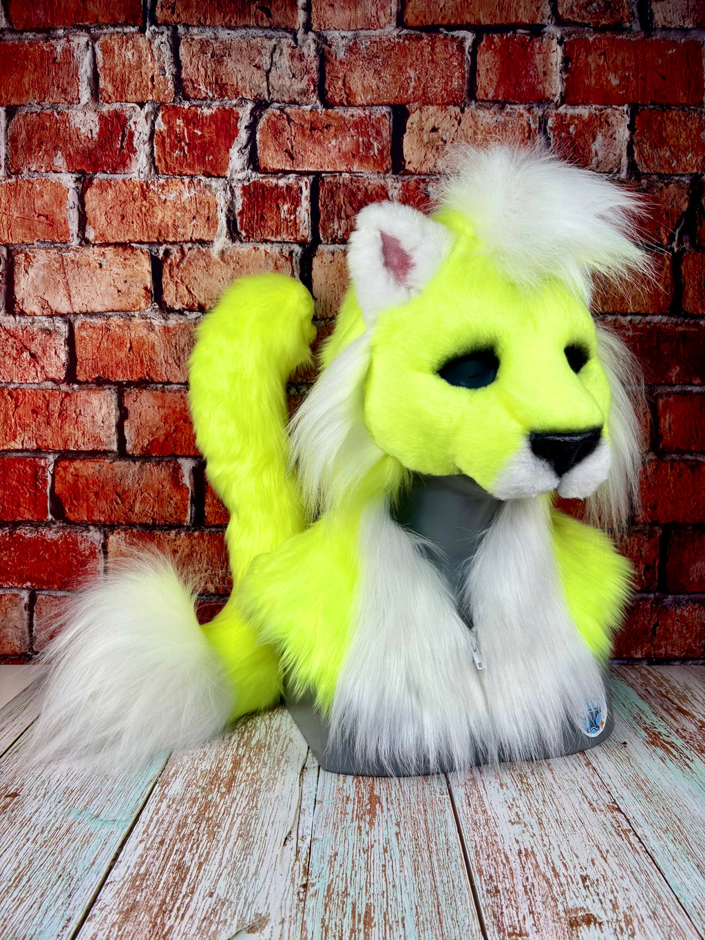 Therein/Bearskin LARP Mask & Tail Set - UV Yellow Cat