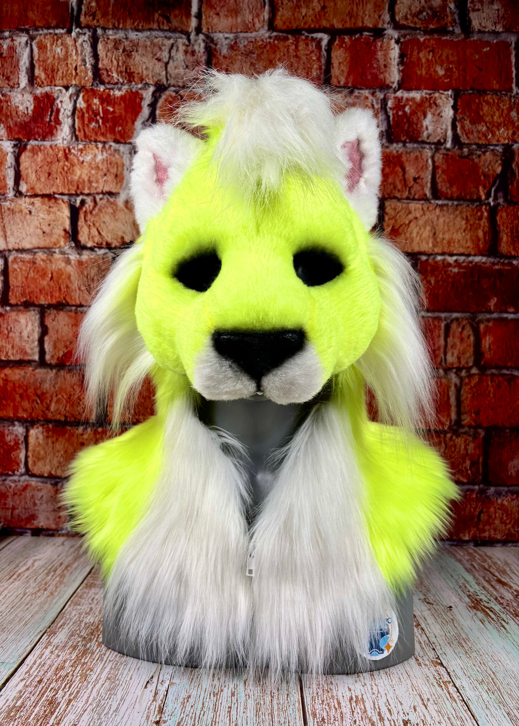 Therein/Bearskin LARP Mask & Tail Set - UV Yellow Cat