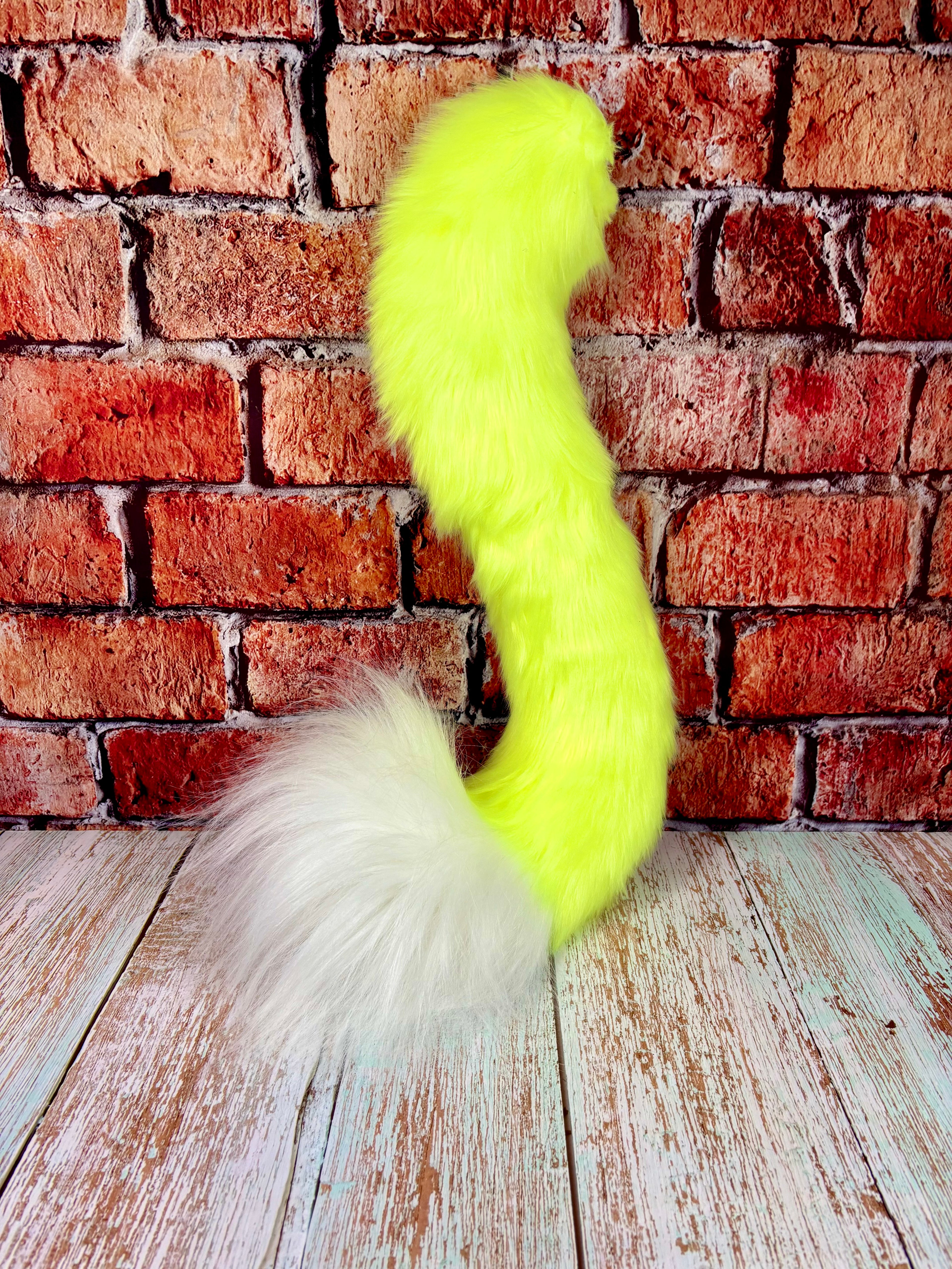 Therein/Bearskin LARP Mask & Tail Set - UV Yellow Cat