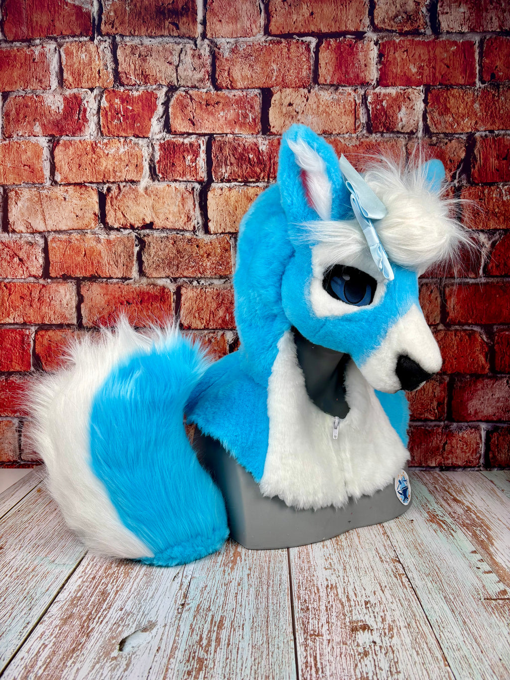 Therein/Bearskin LARP Mask & Tail Set - Blue Deer/Doe