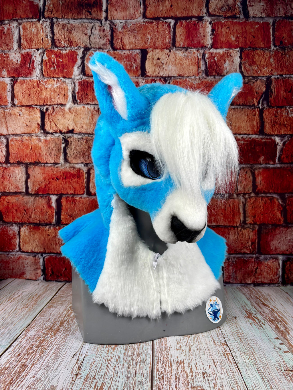 Therein/Bearskin LARP Mask & Tail Set - Blue Deer/Doe