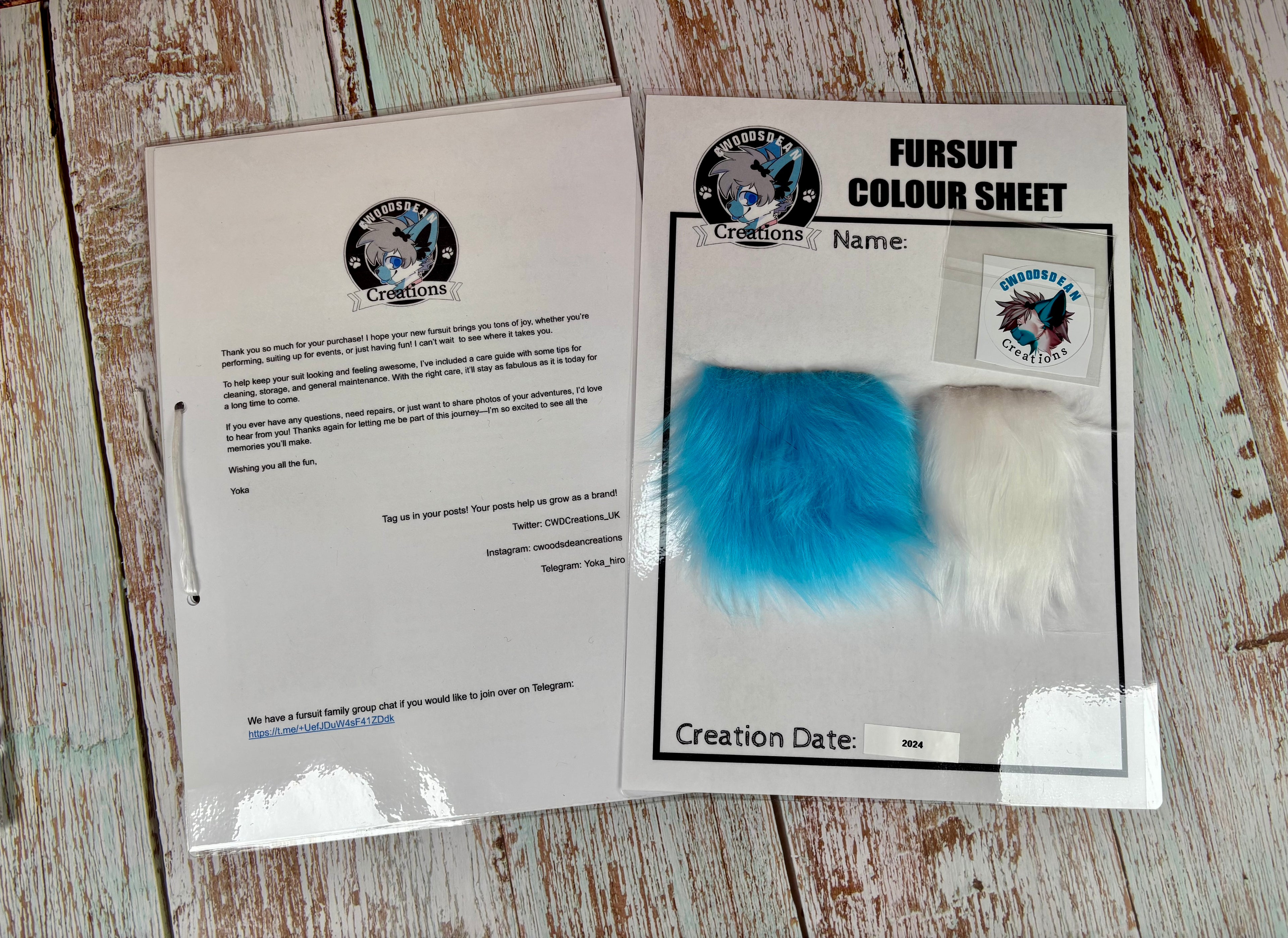 Therein/Bearskin LARP Mask & Tail Set - Blue Deer/Doe