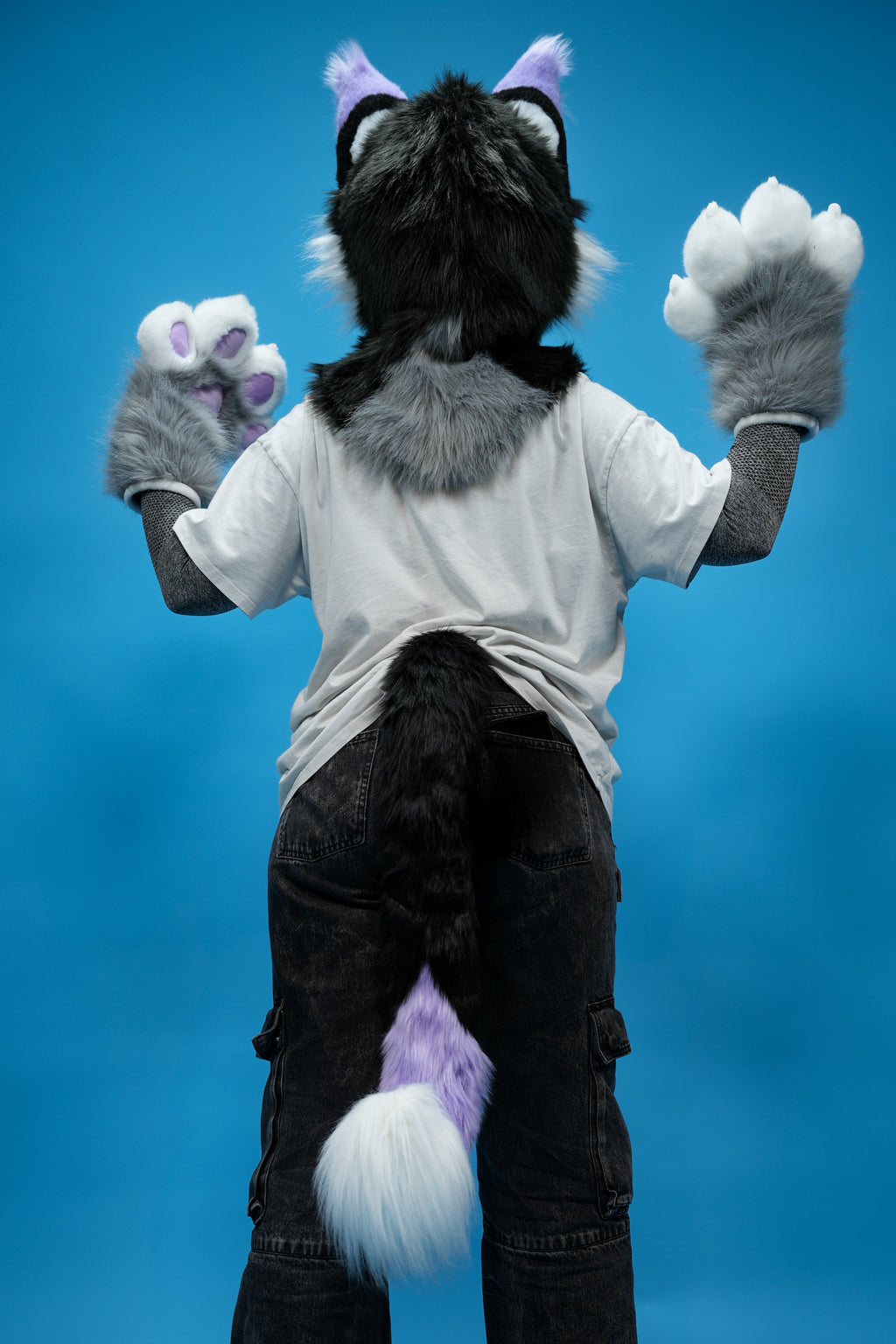 Violet The Gothic Flower Kitty - Pre Made Mini Fursuit Partial