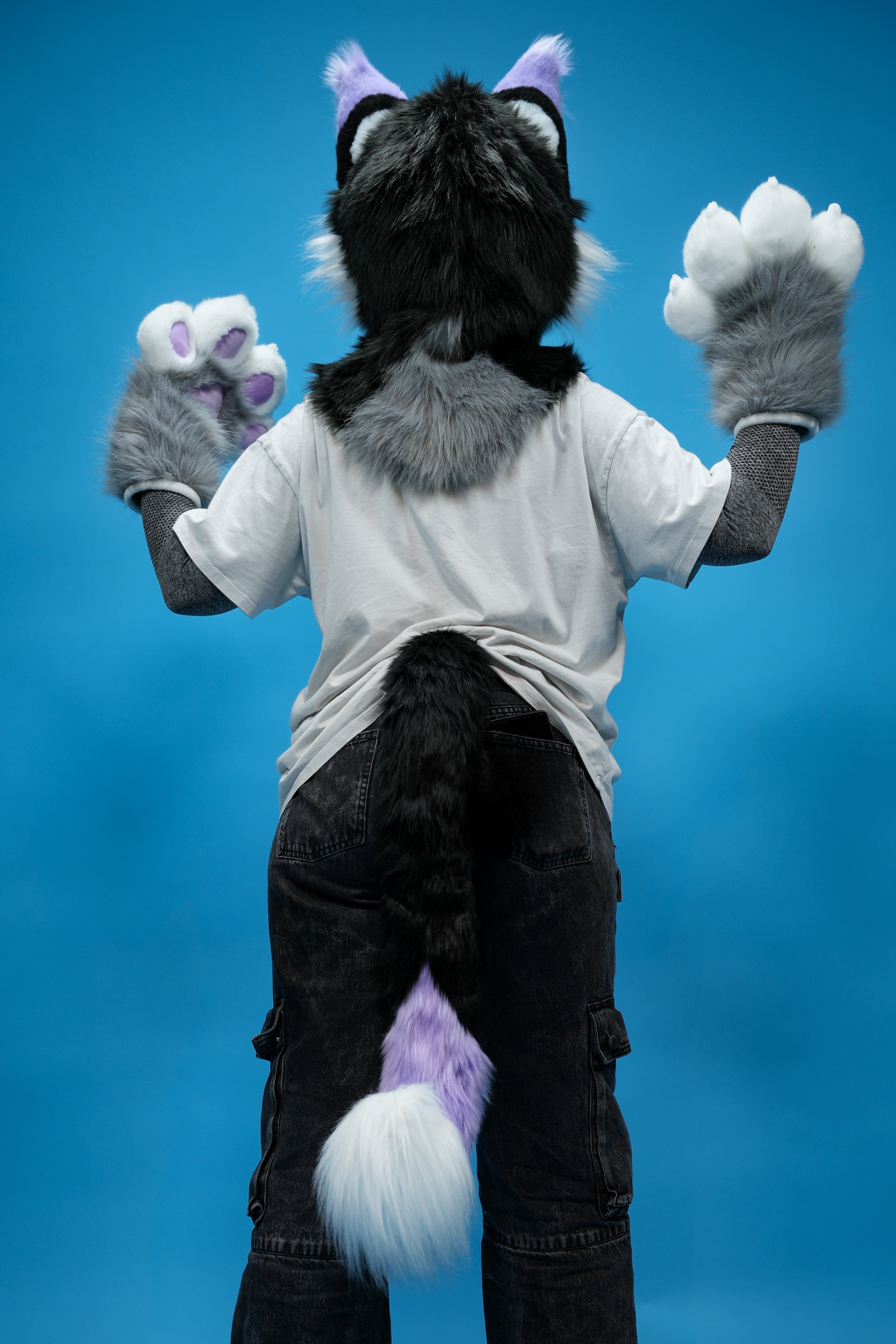 Violet The Gothic Flower Kitty - Pre Made Mini Fursuit Partial