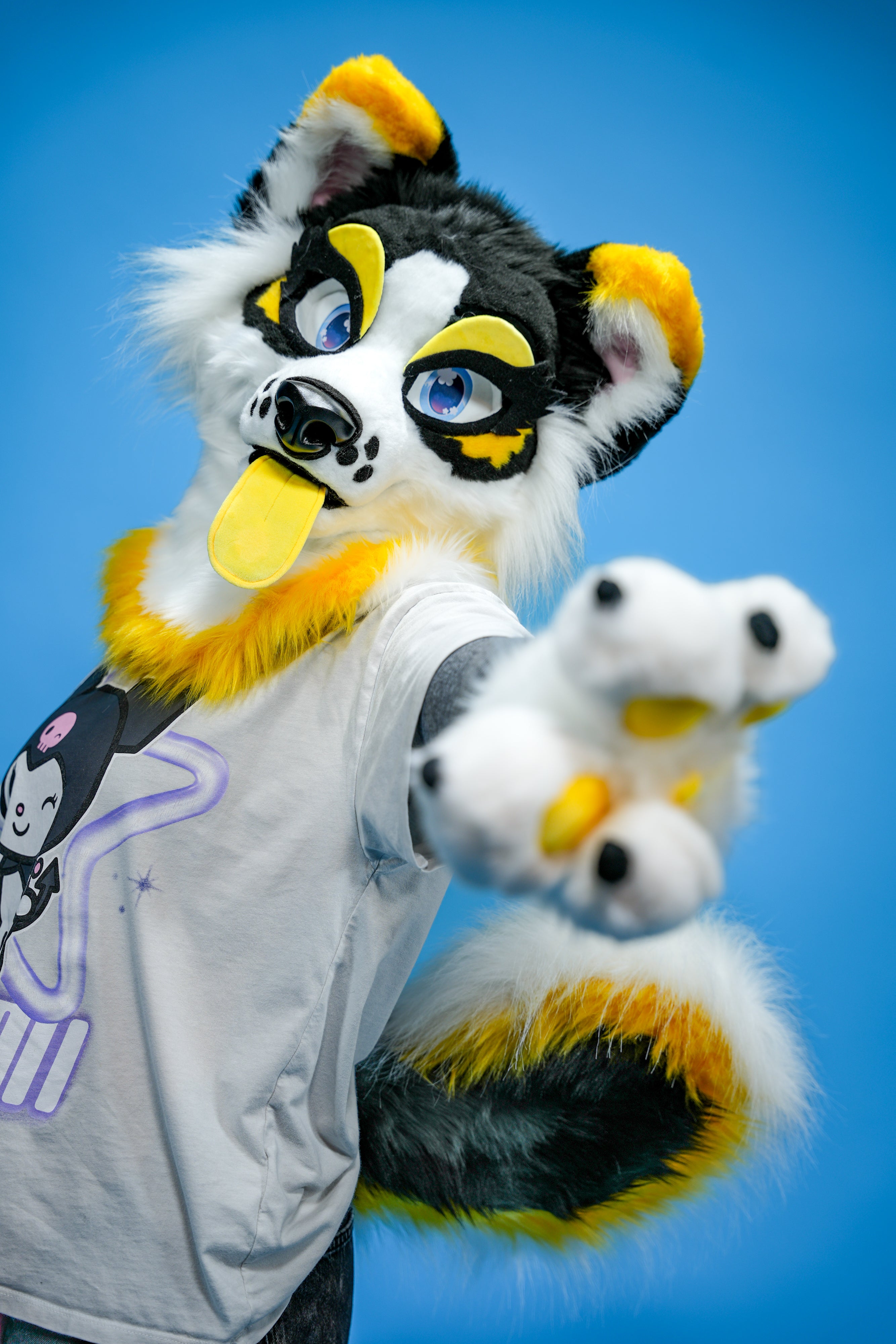 Daffodil The Gothic Flower Puppy - Pre Made Mini Fursuit Partial