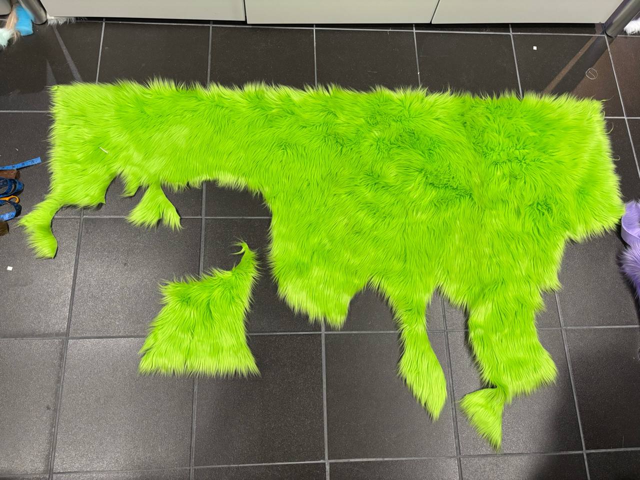 Lime Green Luxury 60mm Shag Pile- mohairbearmakingsupplies.co.uk