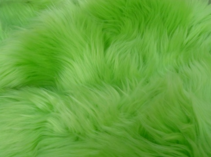 Lime Green Luxury 60mm Shag Pile- mohairbearmakingsupplies.co.uk
