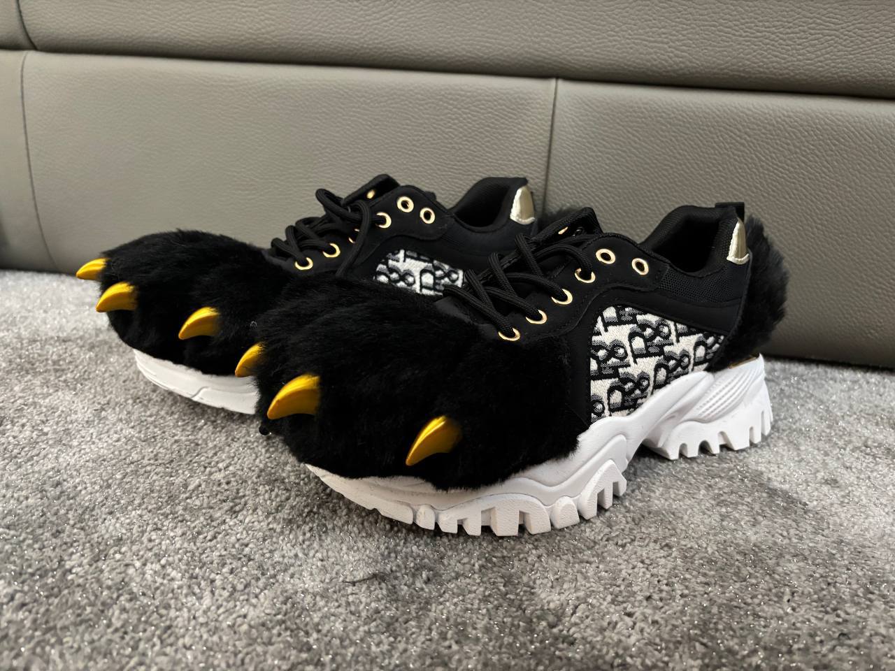 Shoe Paws - Black with Gold Claws