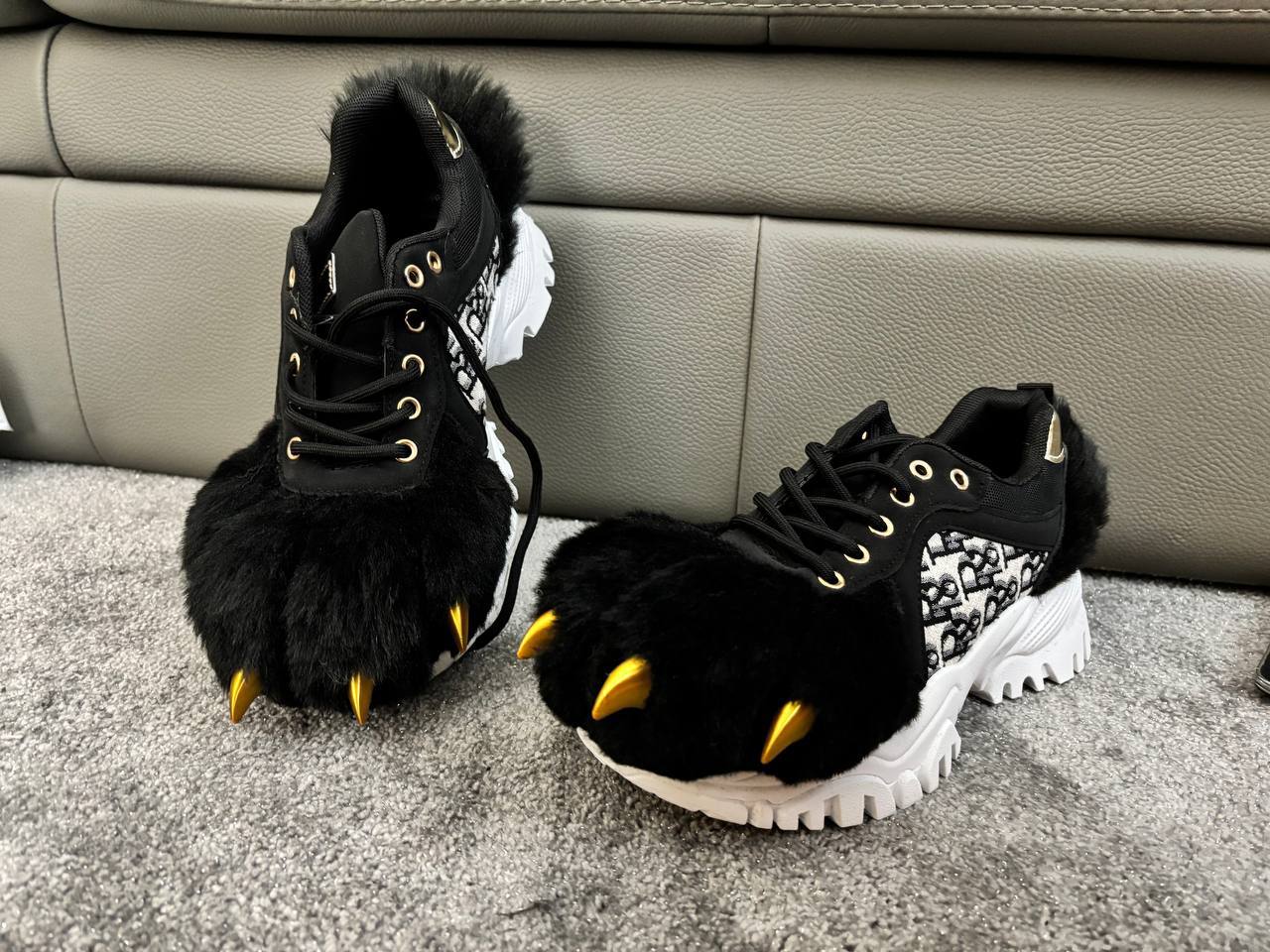 Shoe Paws - Black with Gold Claws